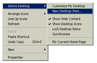 Adding the Bush Countdown Clock to Windows Active Desktop.